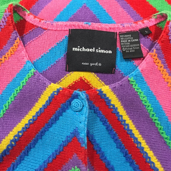Michael Simon Retro Rainbow Cardigan - Large - Picture 6 of 7
